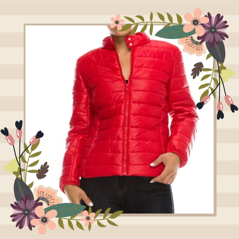 Women’s mid length red jacket NWT